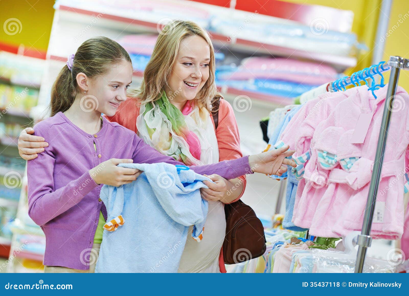 Woman And Little Girl Shopping Clothes Stock Photo  Image of mall, buying: 35437118