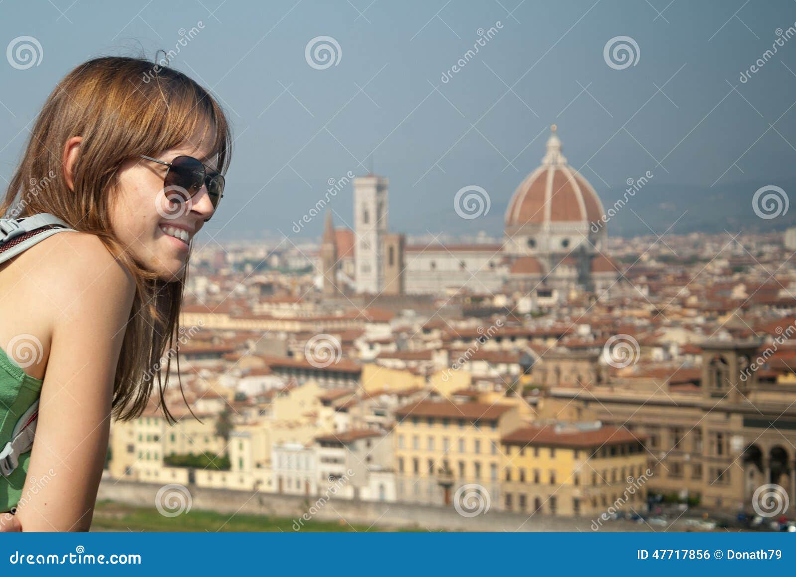 woman looking at city florence