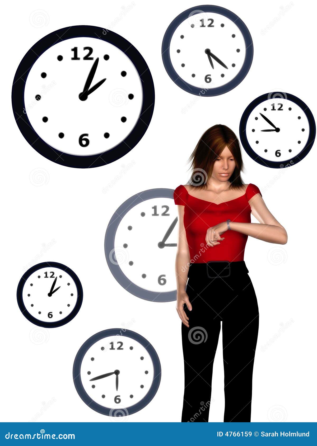 Woman Looking At Her Watch Royalty Free Stock Images - Image: 47661591065 x 1300