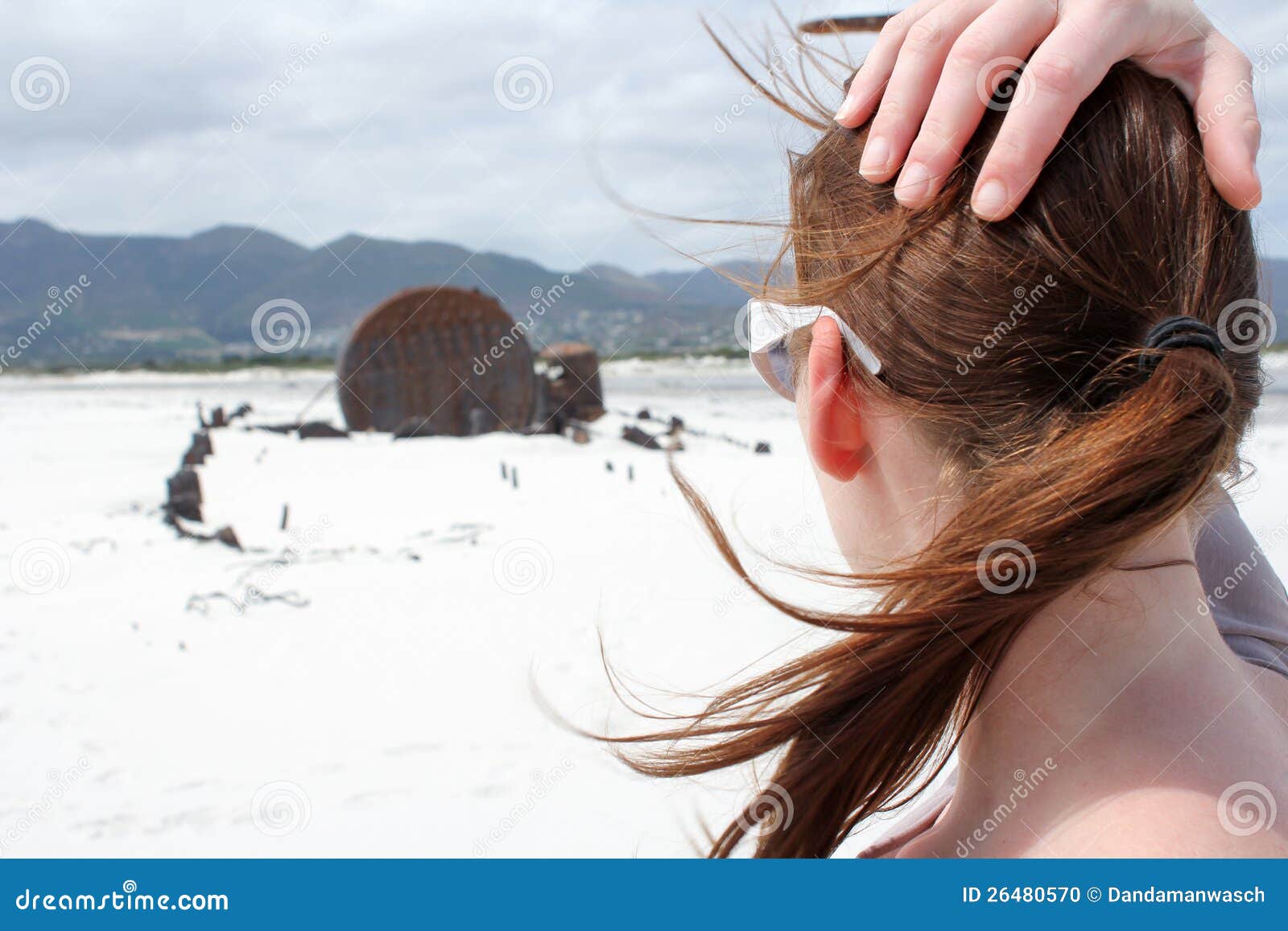 Woman Looking at Shipwreck Kakapo Stock Photo Image of concept