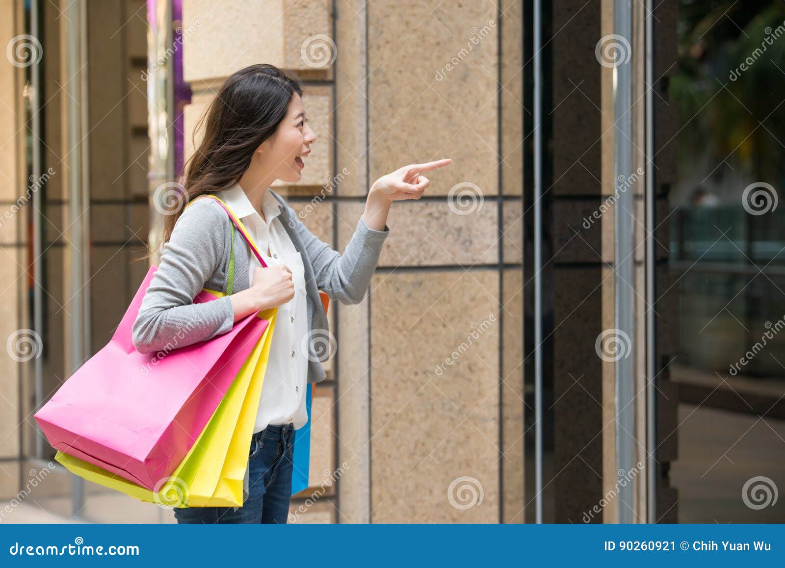 Woman Looking at Window Display at Store Shop Stock Image - Image of ...