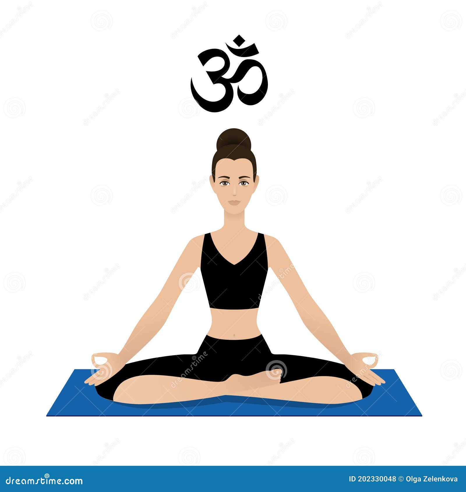 woman in lotus. vata dosha or ectomorph ayurvedic physical constitution of human body type.
