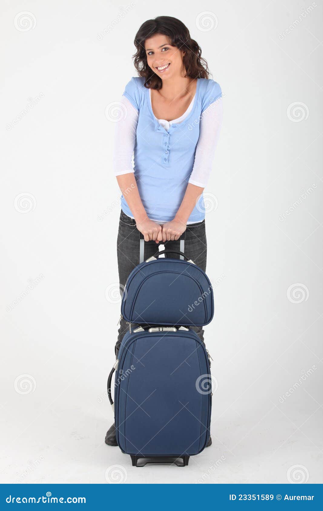 Woman with luggage stock image. Image of foreign, luggage 23351589