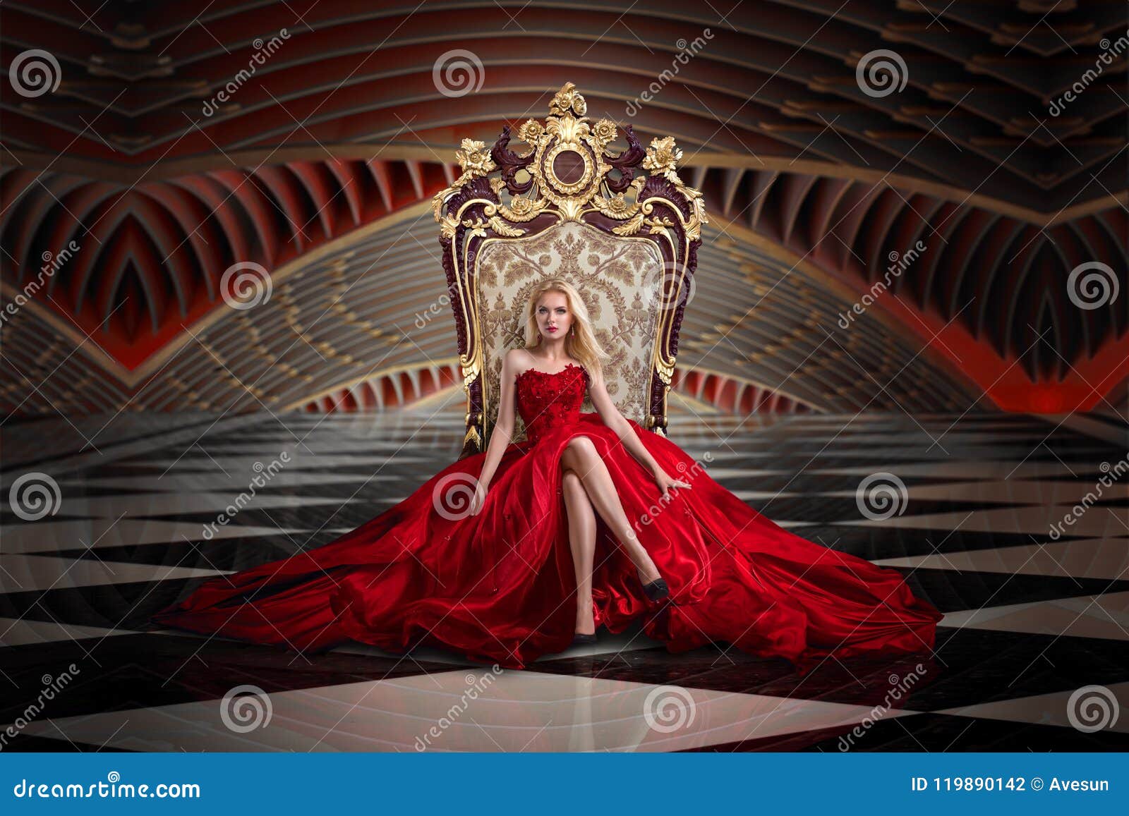 blonde woman sitting on the throne