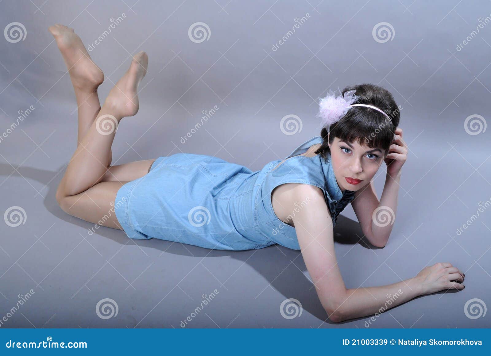 Woman Lying Stock Image Image Of Lying Attractive Blue