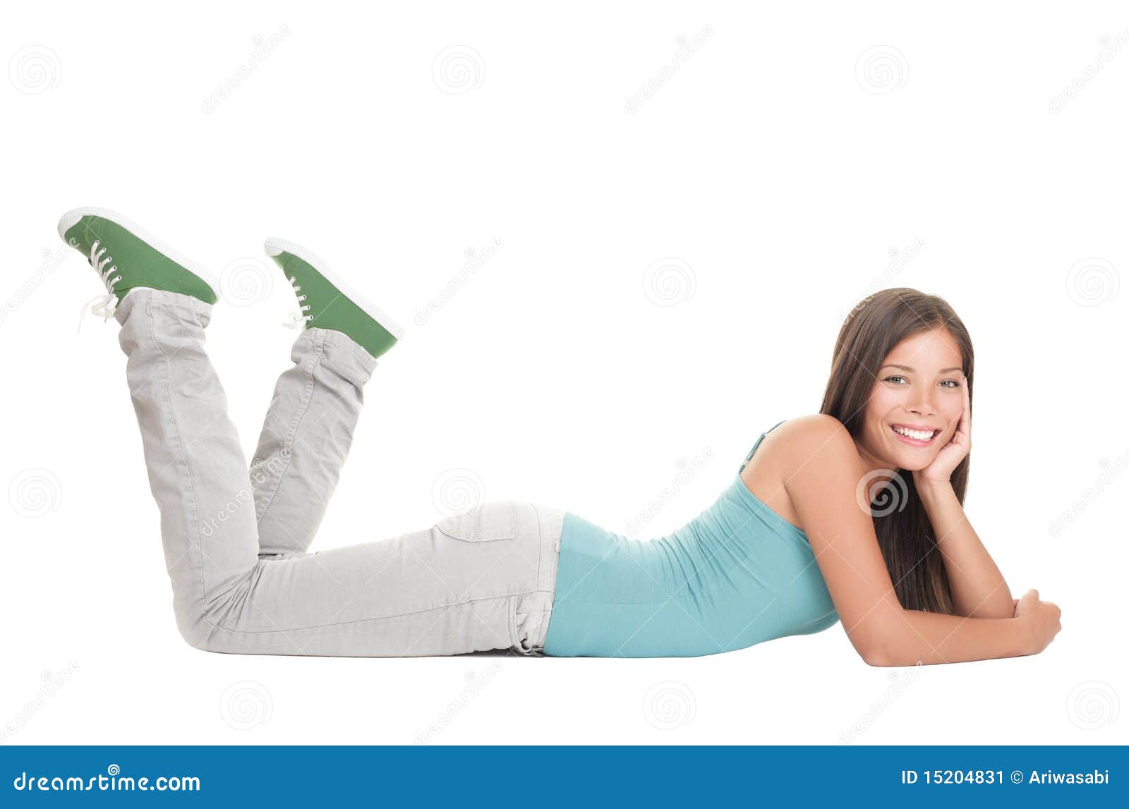 Woman lying down stock image. Image of attractive, length - 15204831