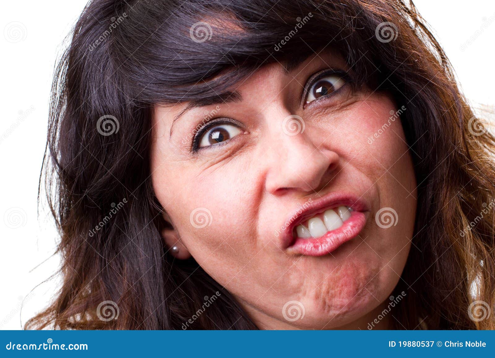 Woman makes a funny face stock image. Image of head, studio 19880537