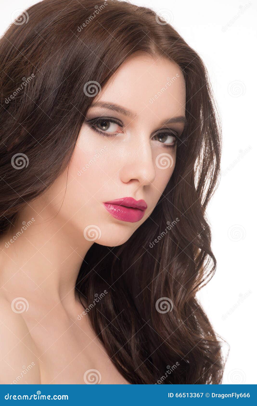 Woman with Makeup and Hairstyle Stock Image - Image of glamour, brown ...