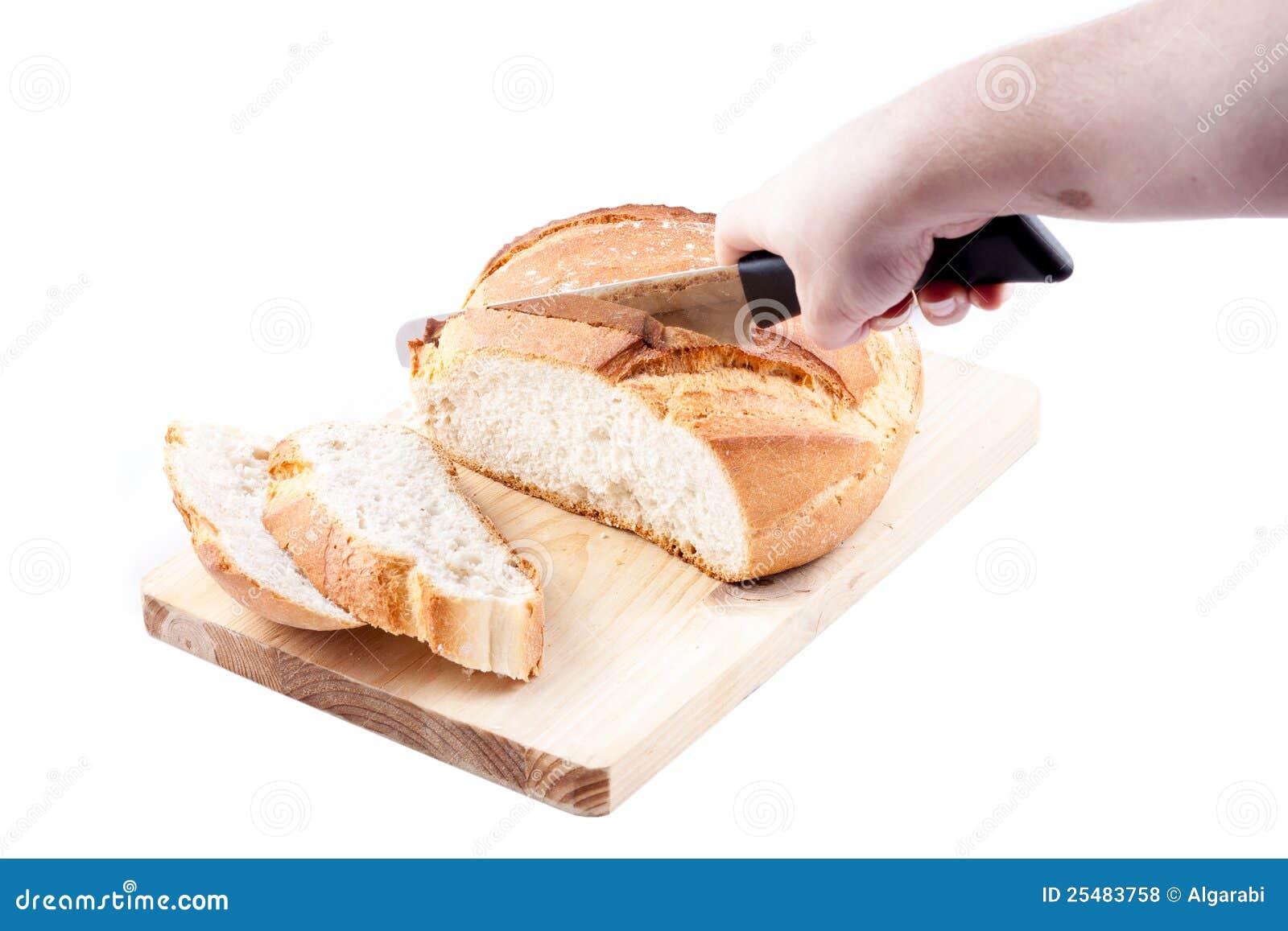 a woman is making bread slices