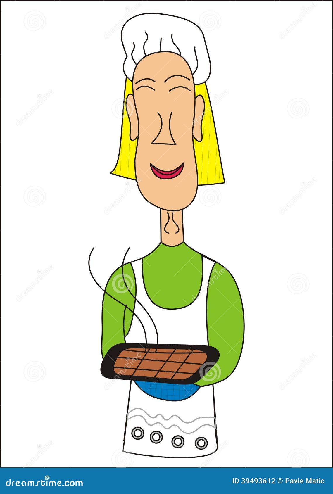 Woman making brownies stock illustration. Illustration of cook 39493612