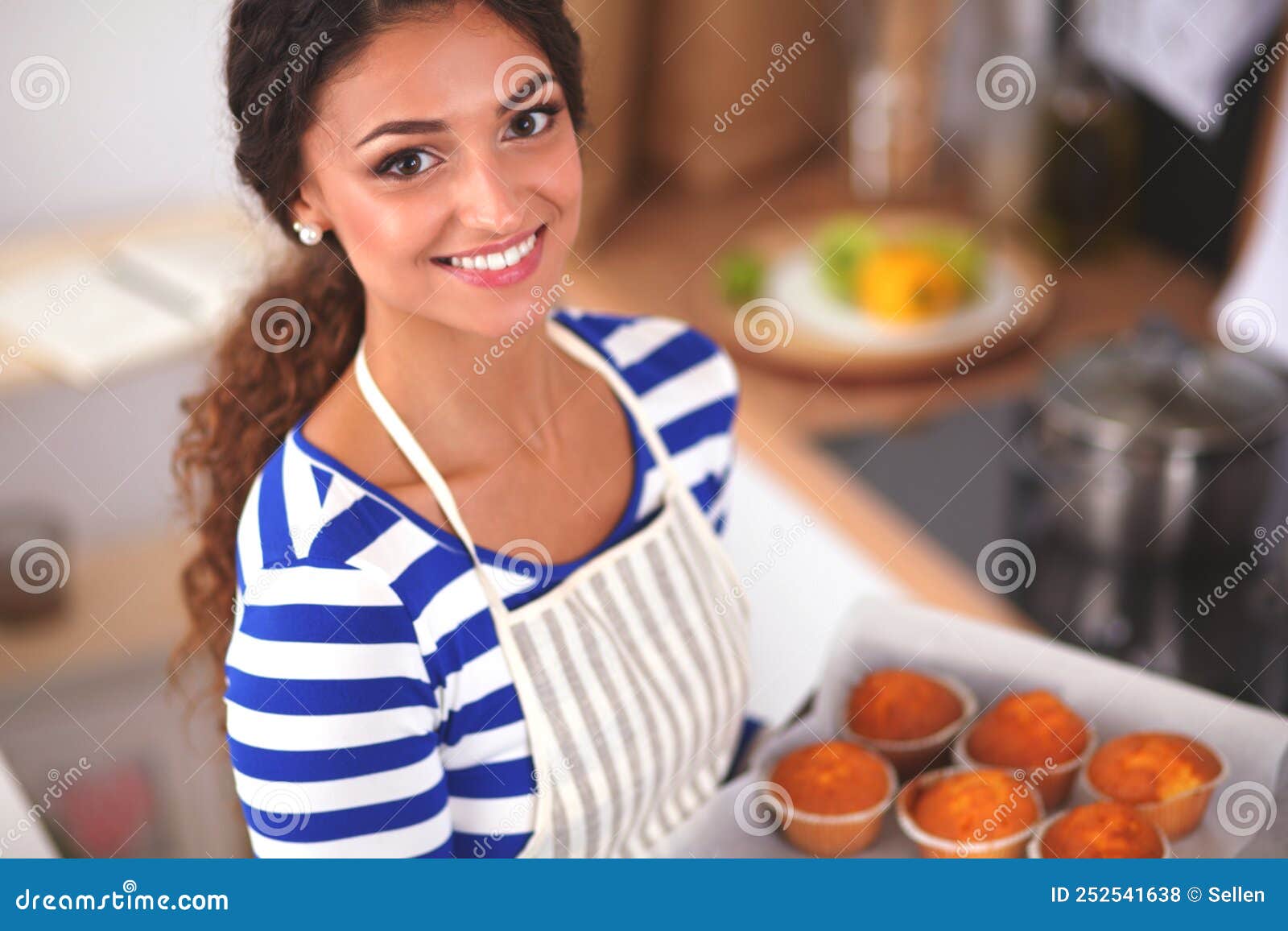Woman is Making Cakes in the Kitchen Stock Photo Image of female