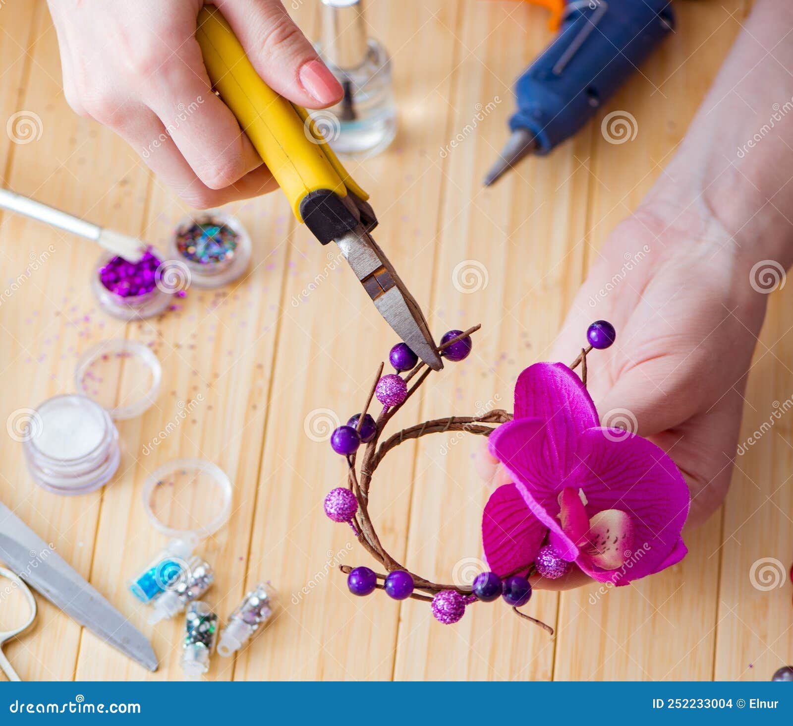 Woman Making Jewelry at Home Stock Photo Image of female, hobby