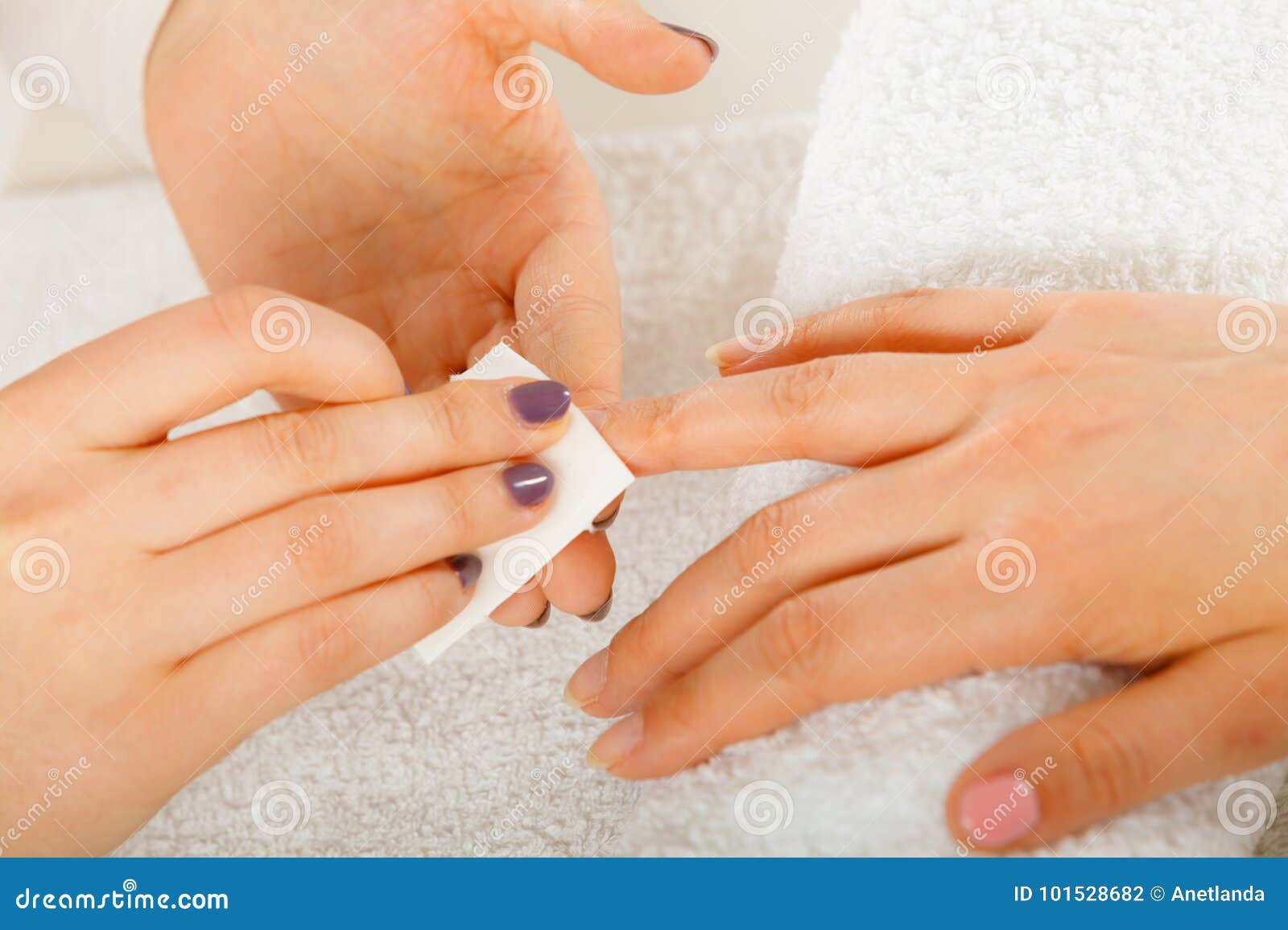 Woman Making Manicure Using Nail Polish Remover Stock Photo - Image of  beauty, remover: 101528682