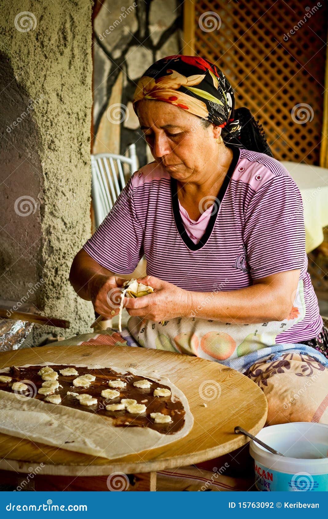 Woman Making Traditional Turkish Pancakes Editorial Photography Image