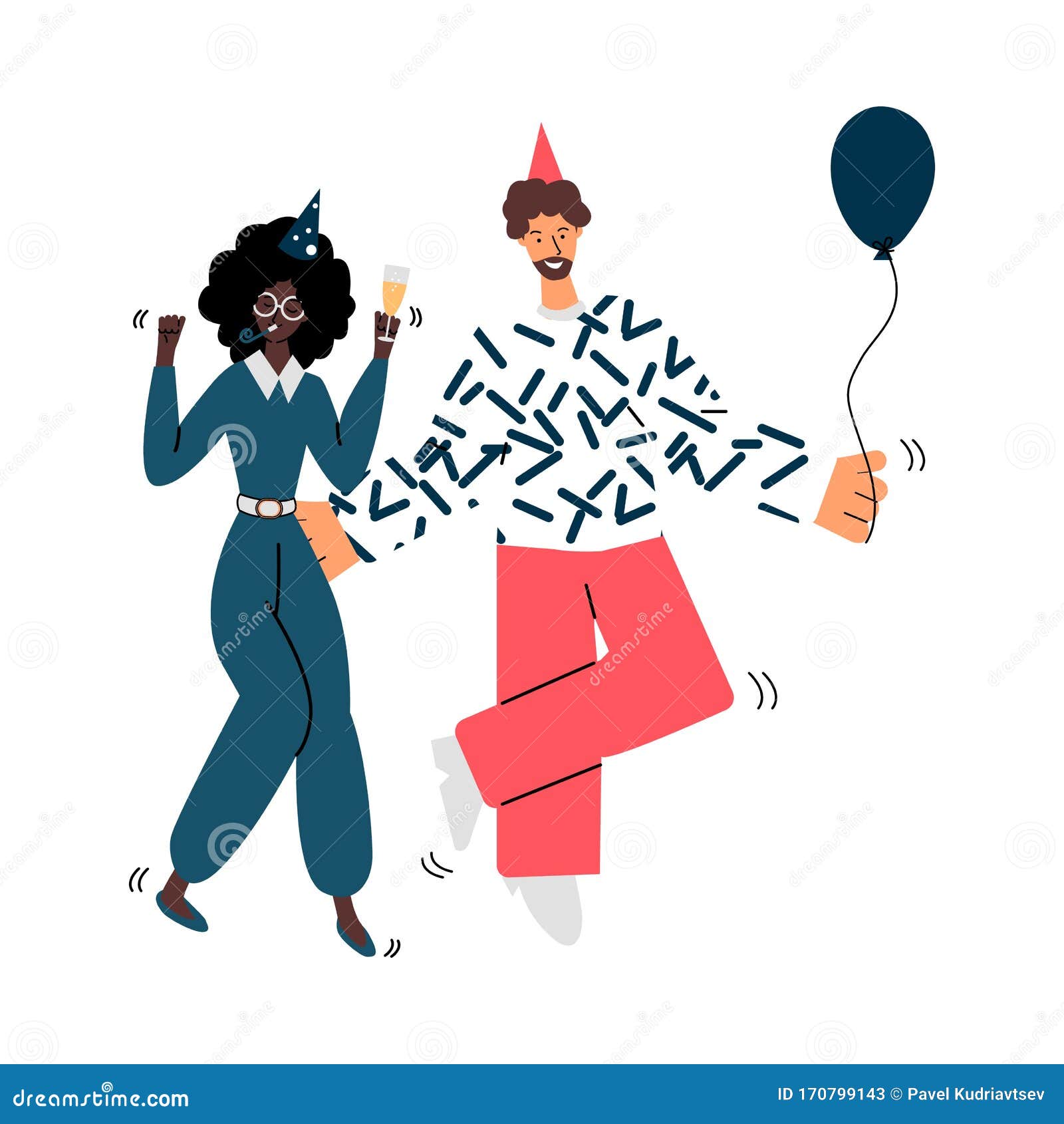 Woman and Man in Birthday Hats Dance Sketch Cartoon Vector Illustration Isolated. Stock Vector - Illustration of active, diverse: 170799143 Woman and Man in Birthday Hats Dance Sketch Cartoon Vector Illustration Isolated. Stock Vector - Illustration of active, diverse: 170799143