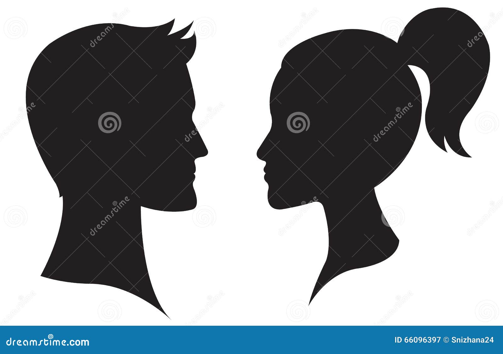 man and woman face profile