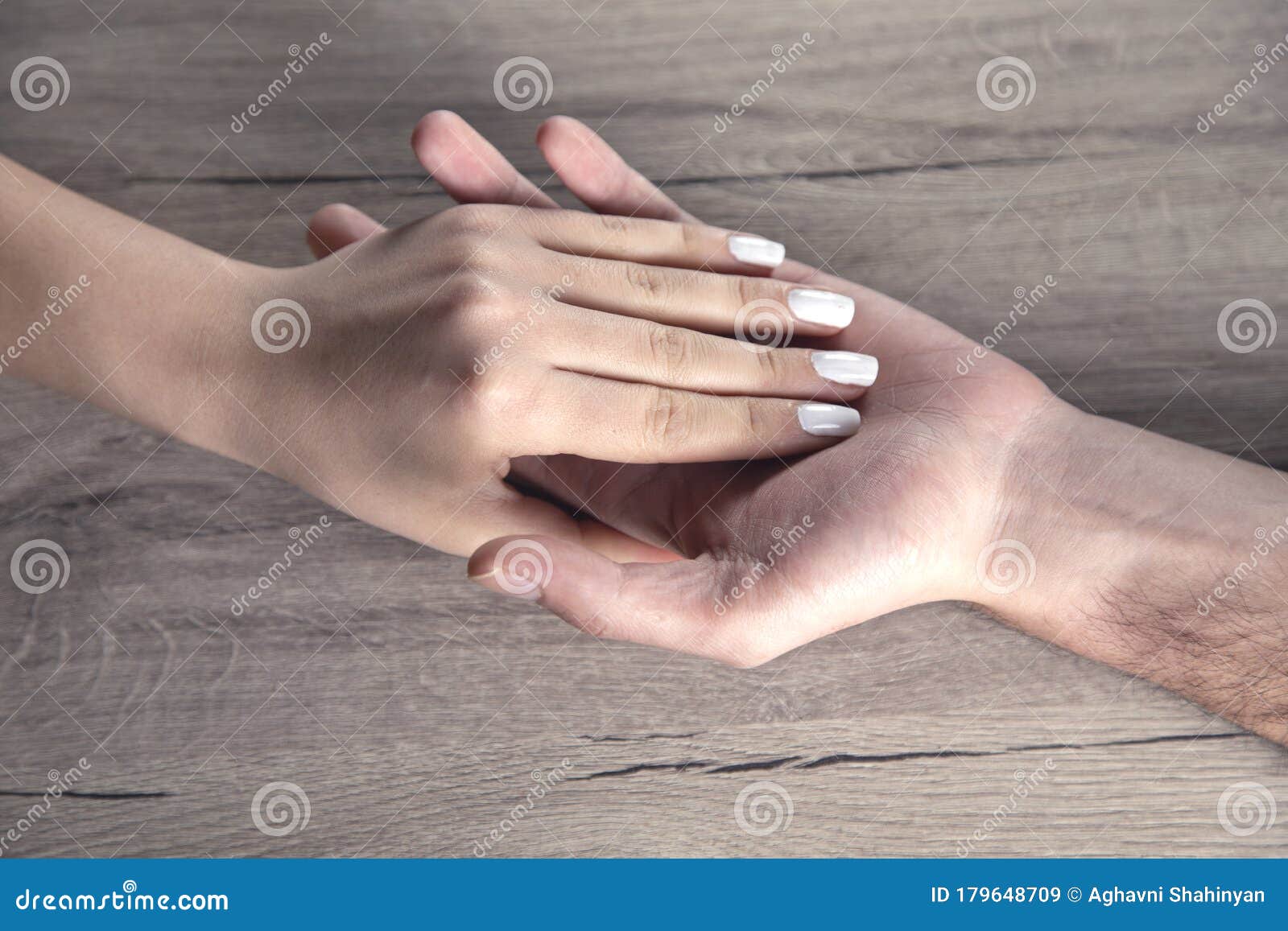 Woman and Man Hands on Table Stock Image Image of comfort, assistance