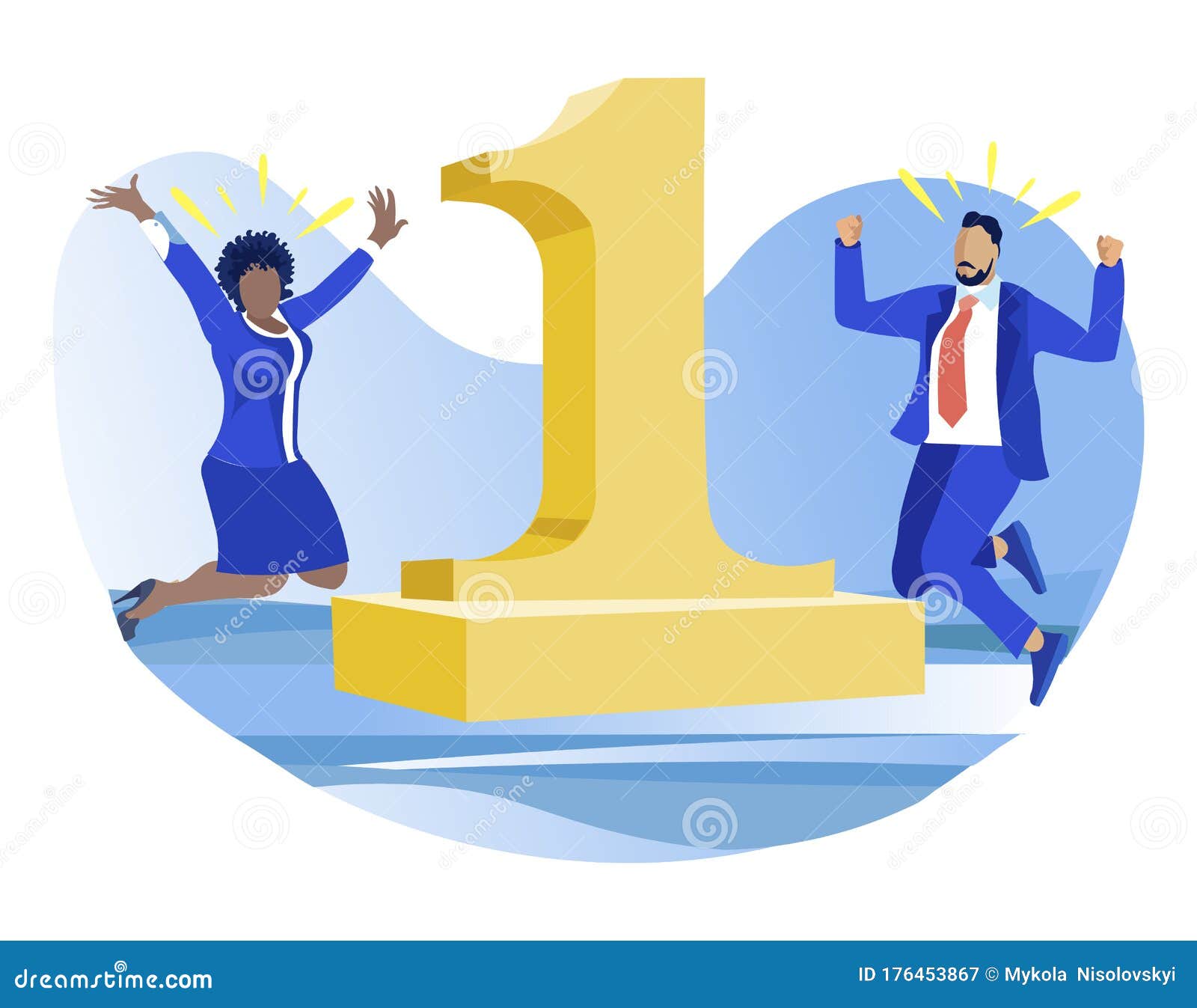 Woman And Man Jumping Happy With Being Number One Stock Vector Illustration Of Career Colleague Woman And Man Jumping Happy With Being Number One Stock Vector Illustration Of Career Colleague