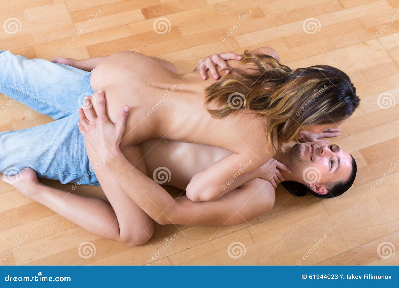 Woman And Man Making Love Indoor Stock Image - Image of ...