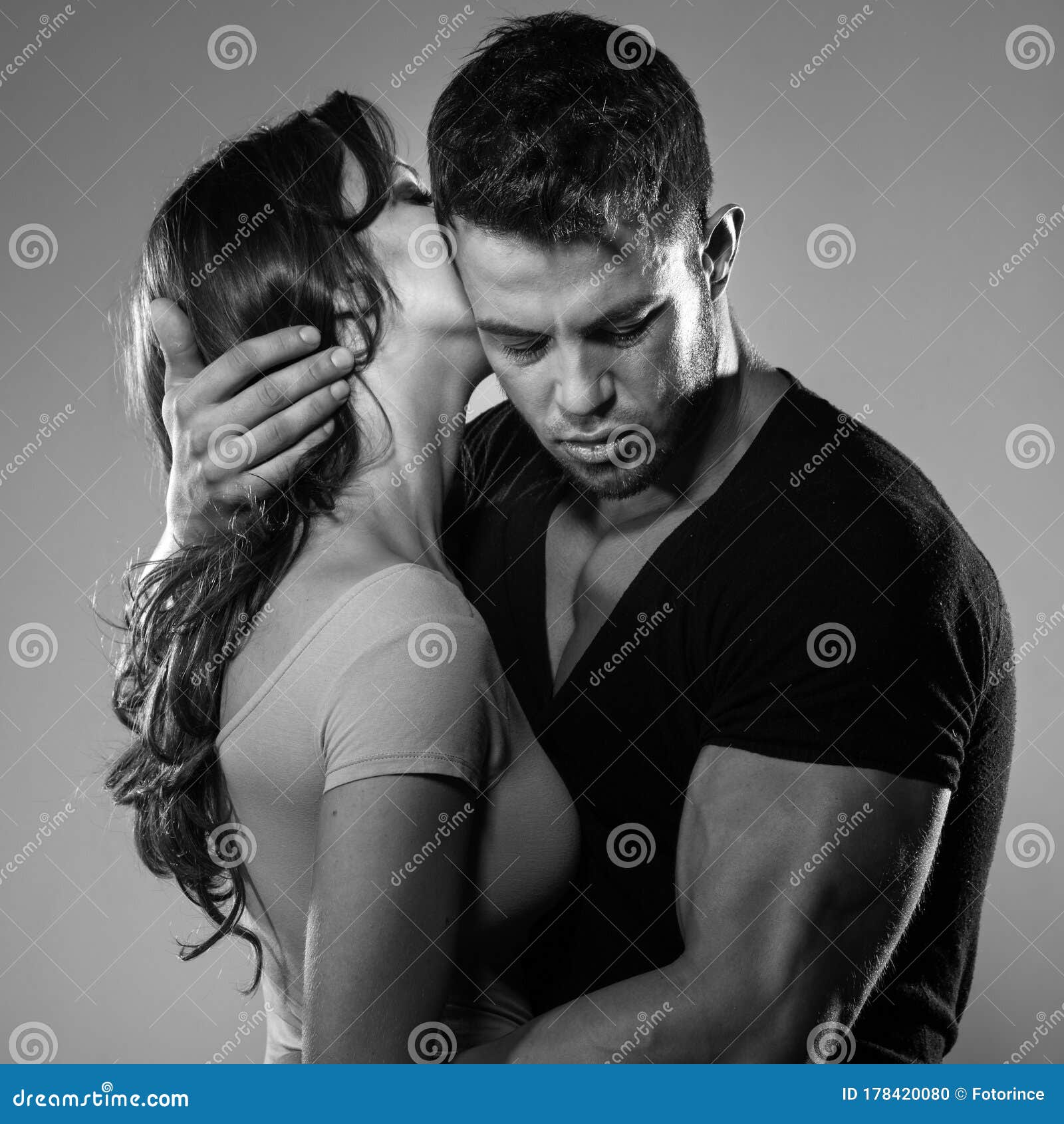 Young Couple Hugging. Isolated Shot Stock Photo - Image of 
