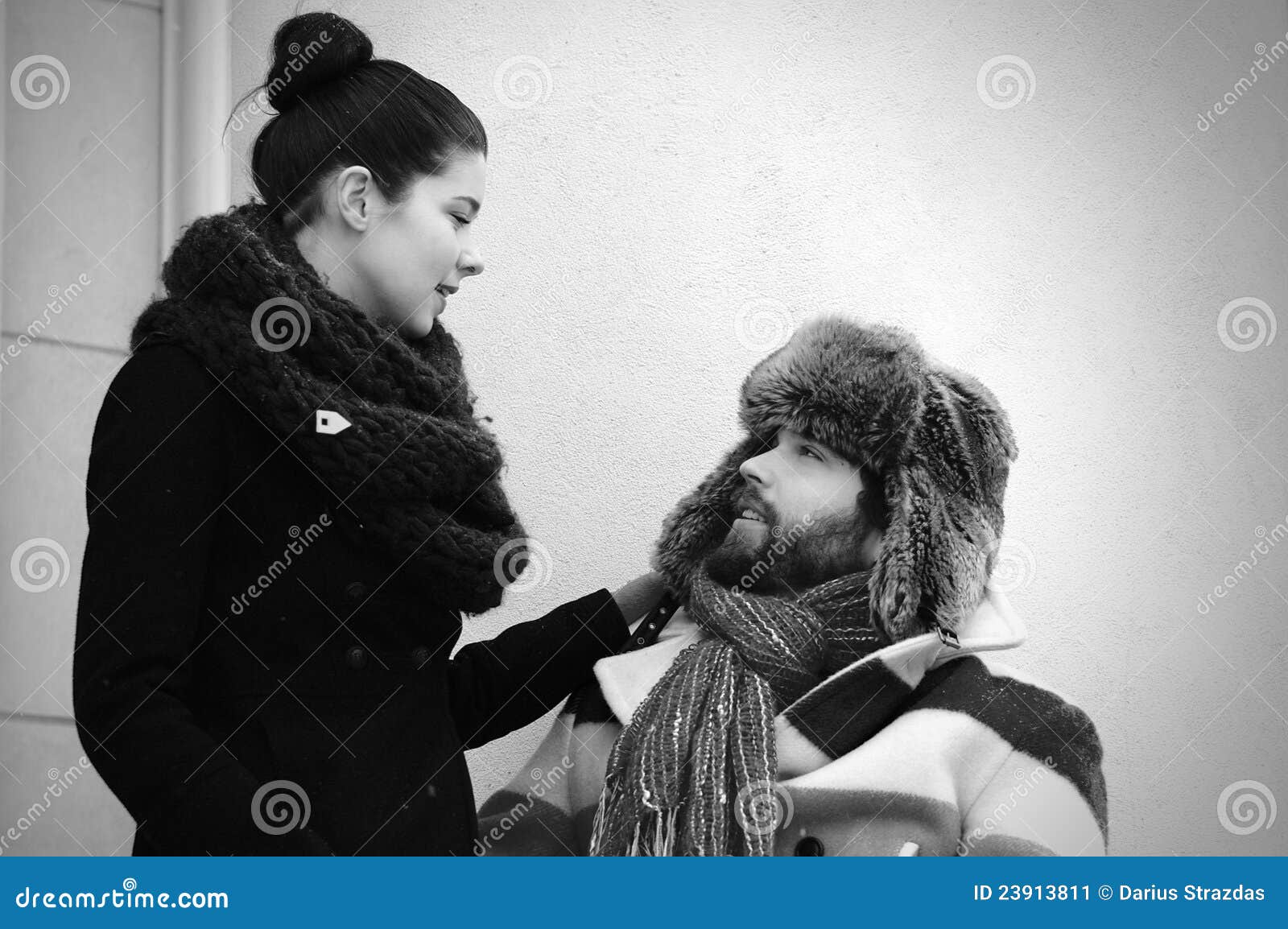 Woman and Man Talking in Retro Style Stock Image - Image of vintage ...