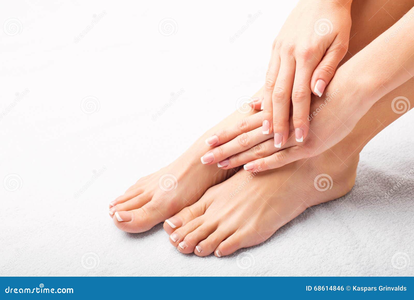 woman after manicure and pedicure