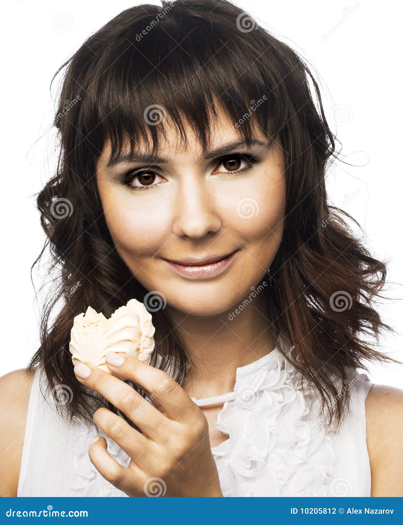Woman with marshmallow stock photo. Image of caucasian 10205812