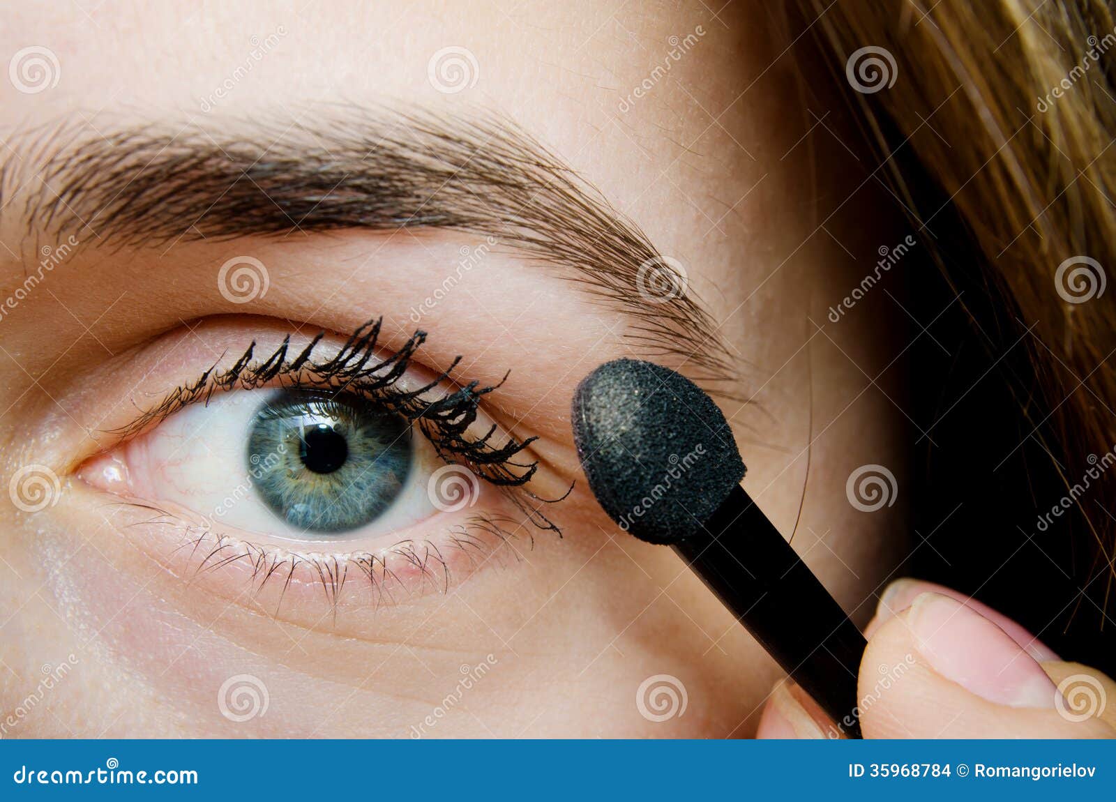 Woman with mascara stock photo. Image of closeup, caucasian 35968784