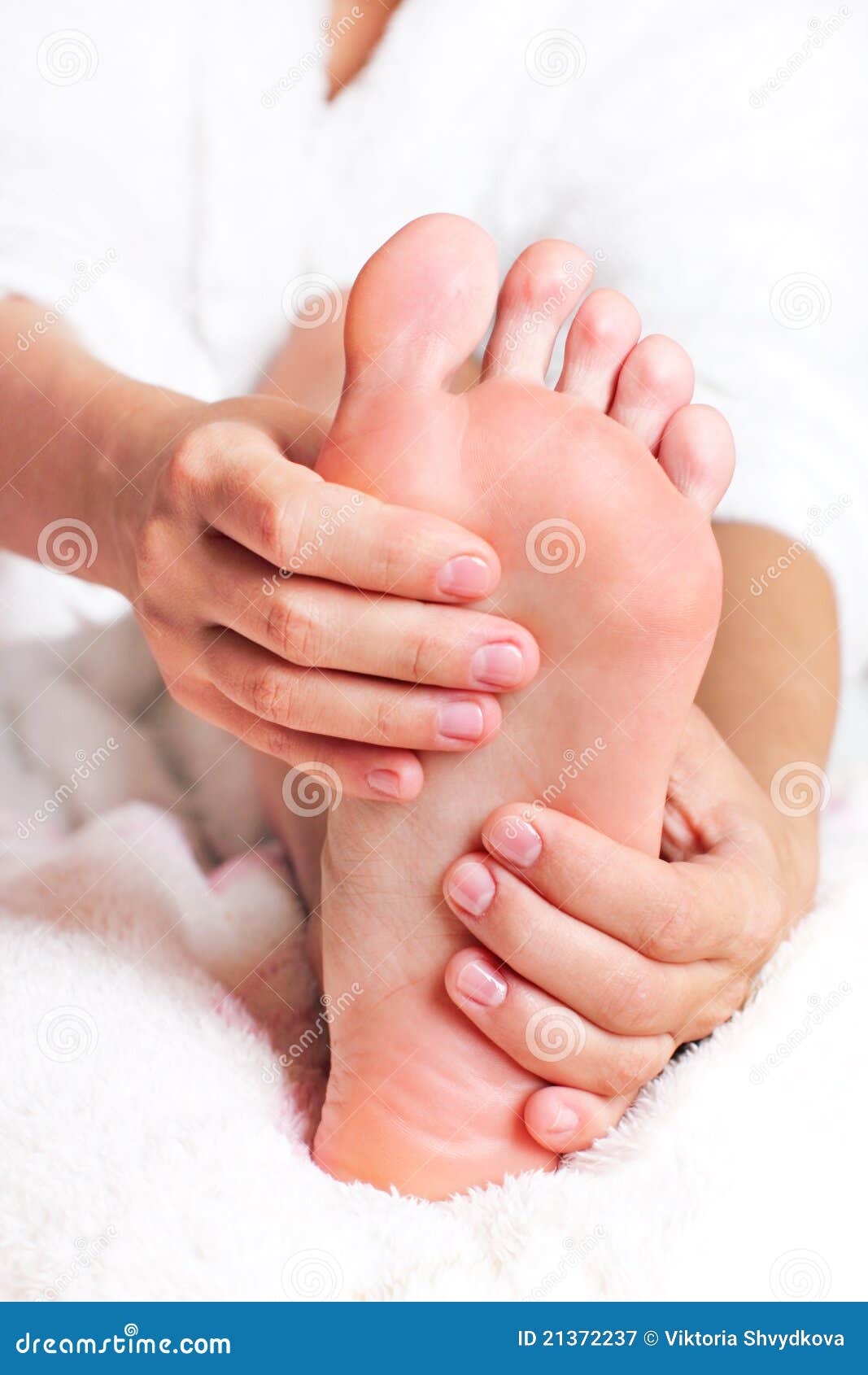 Woman Massaging His Feet Stock Image Image Of Massage