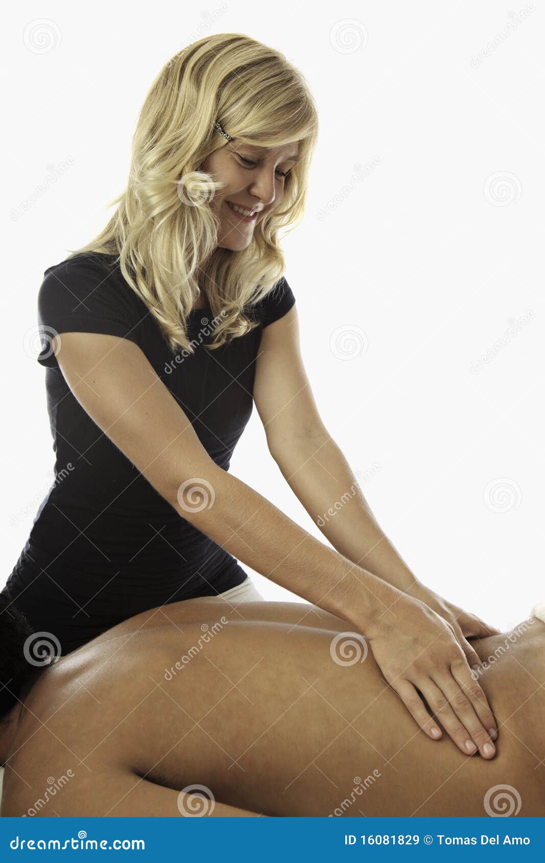 Woman Massaging A Young Man Stock I