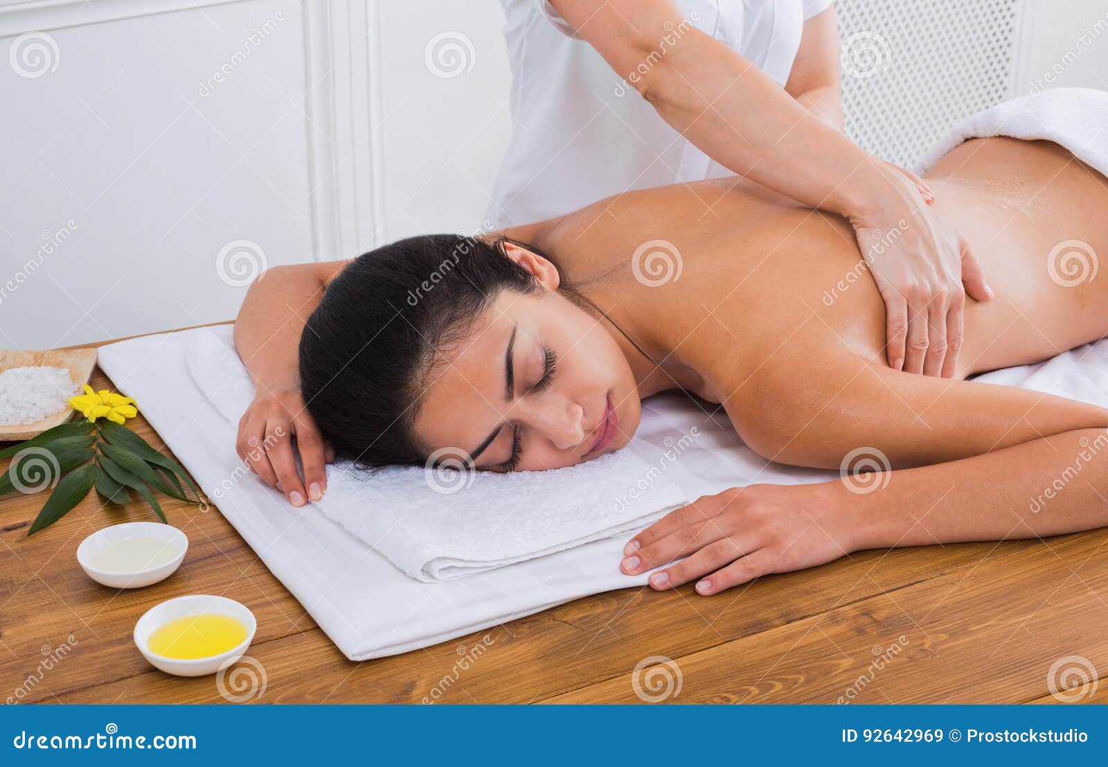 Woman Massagist Make Body Massage In Spa Wellness Cente