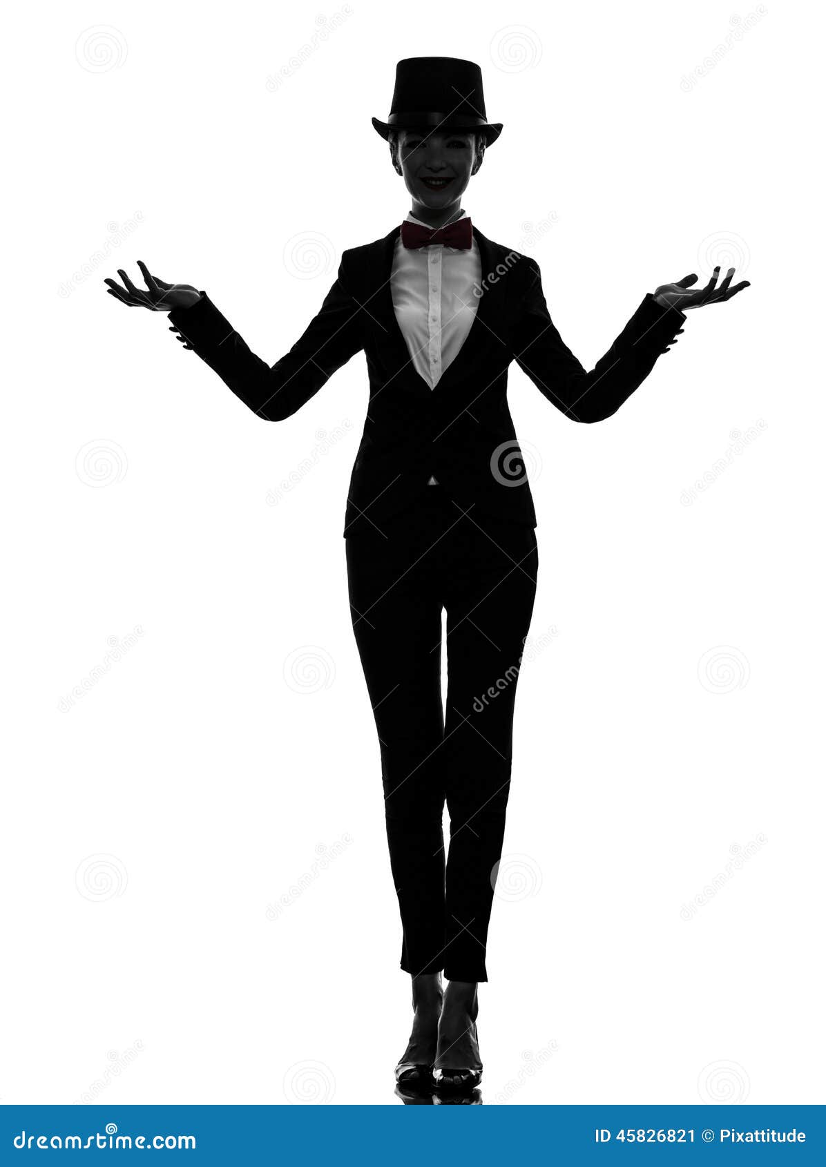 woman master of ceremonies presenter silhouette