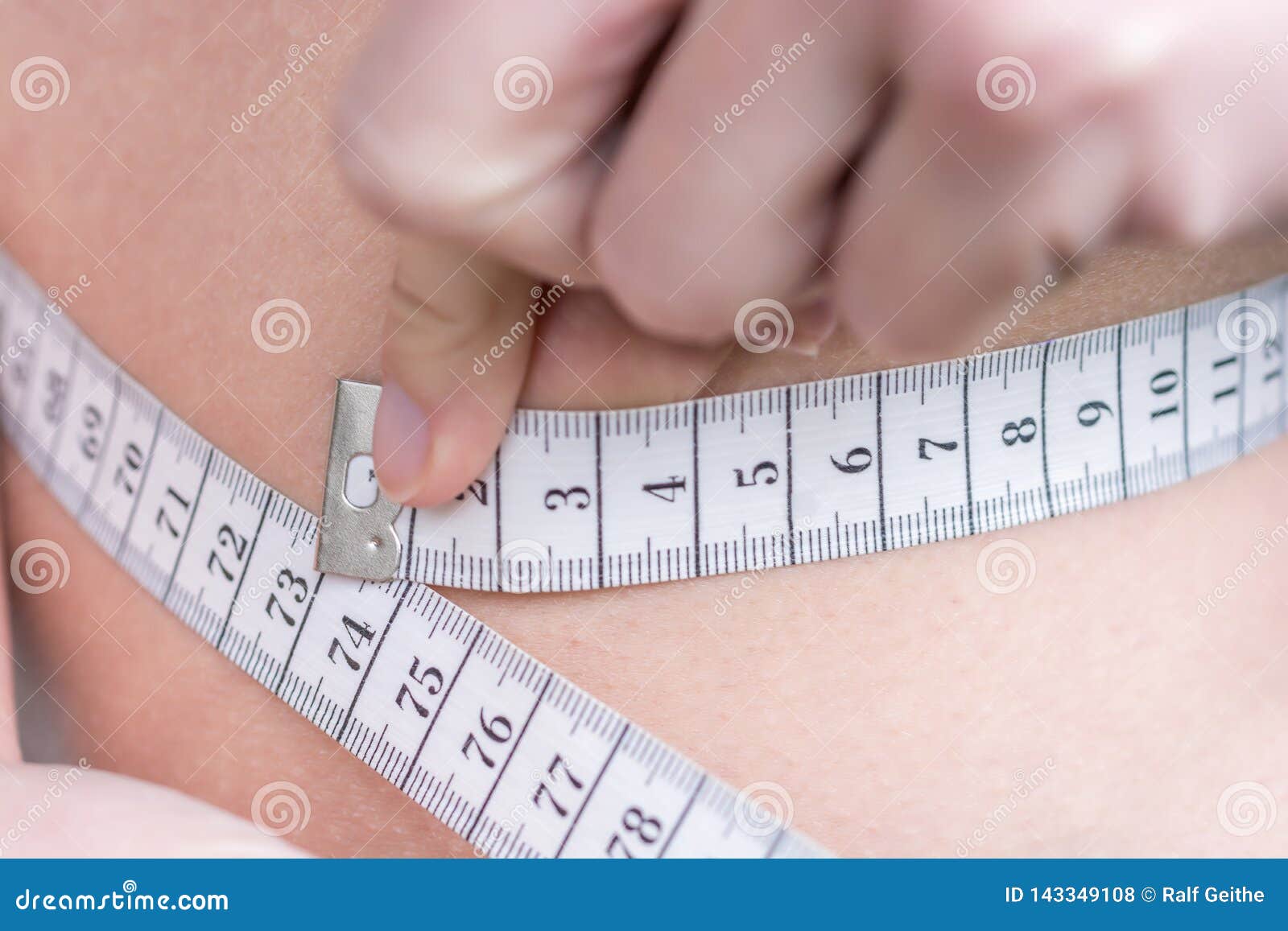 Woman Measures Waist with Measuring Tape Stock Photo - Image of