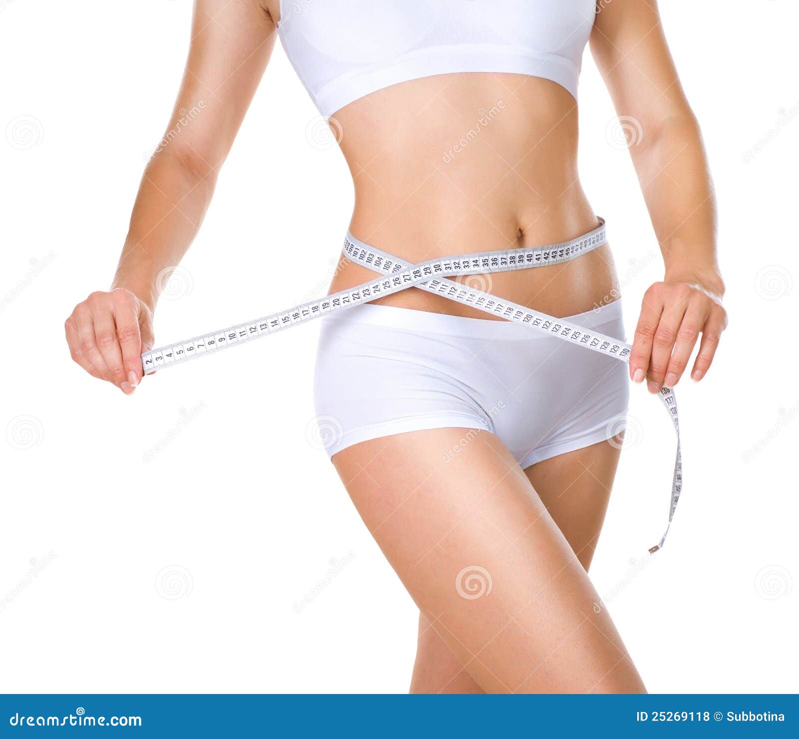 woman measuring her waistline. diet