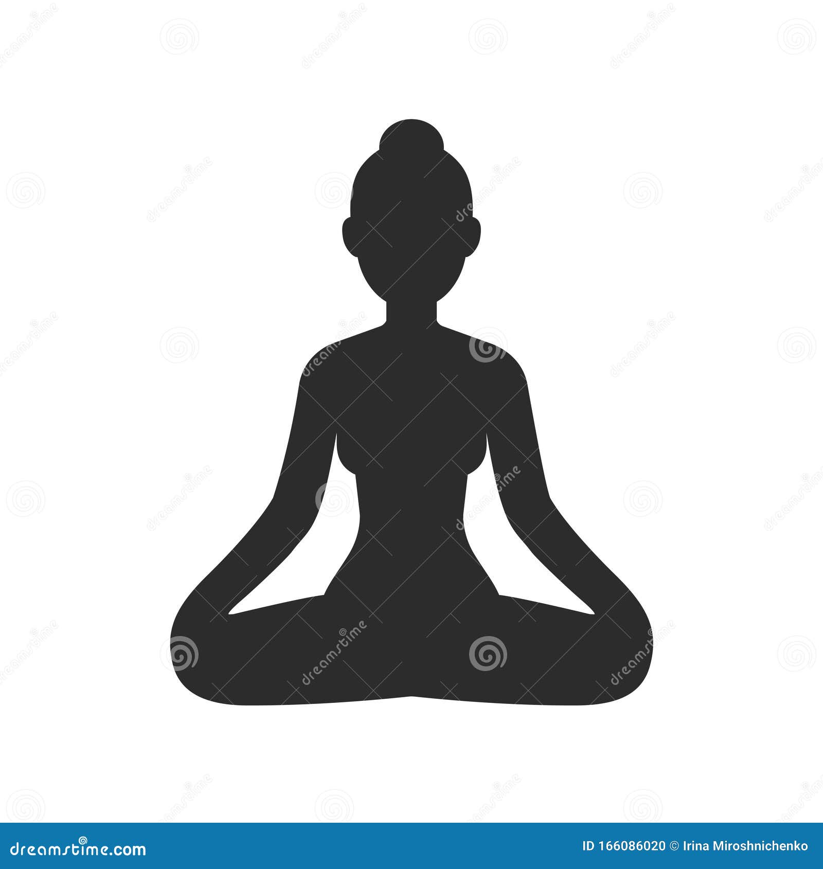 Meditating silhouette sitting in lotus position Vector Image