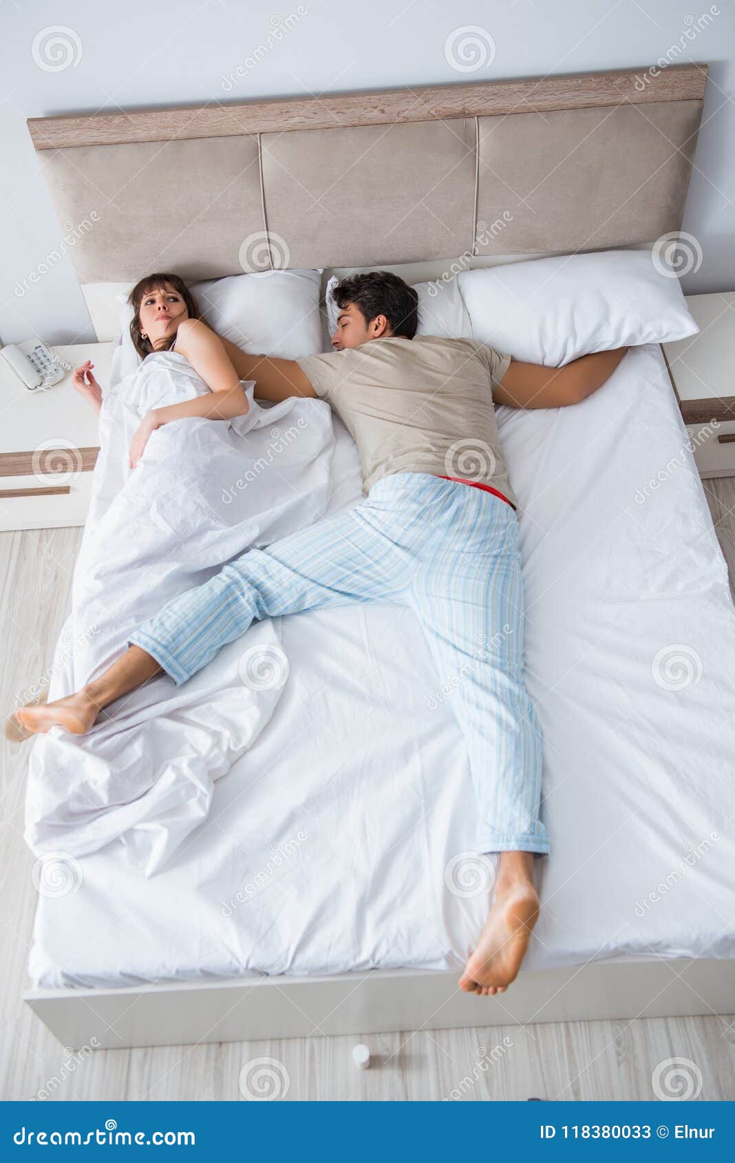 The Woman and Man in the Bedroom Stock Image Image of lover, conflict