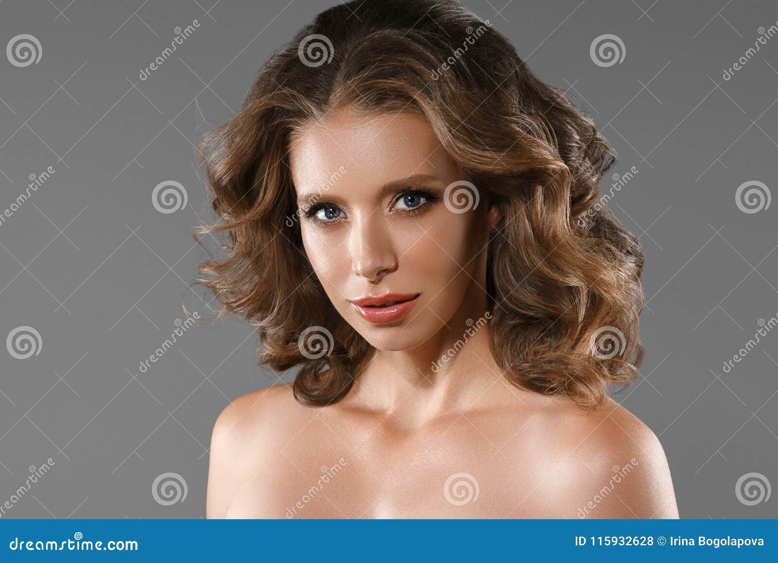 Woman Middle Age Beauty. Elegant Female with Perfect Makeup and Stock