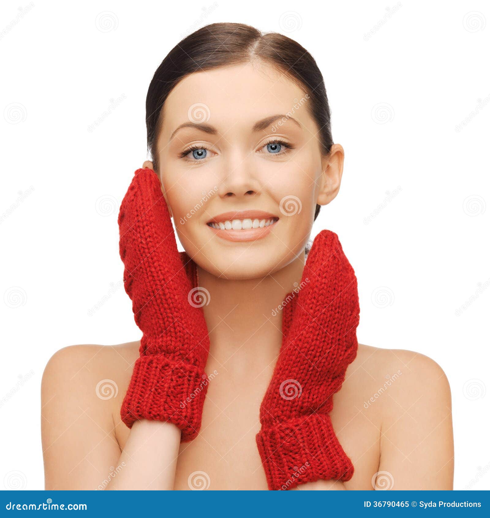 Woman in mittens stock image. Image of frost, alluring 36790465