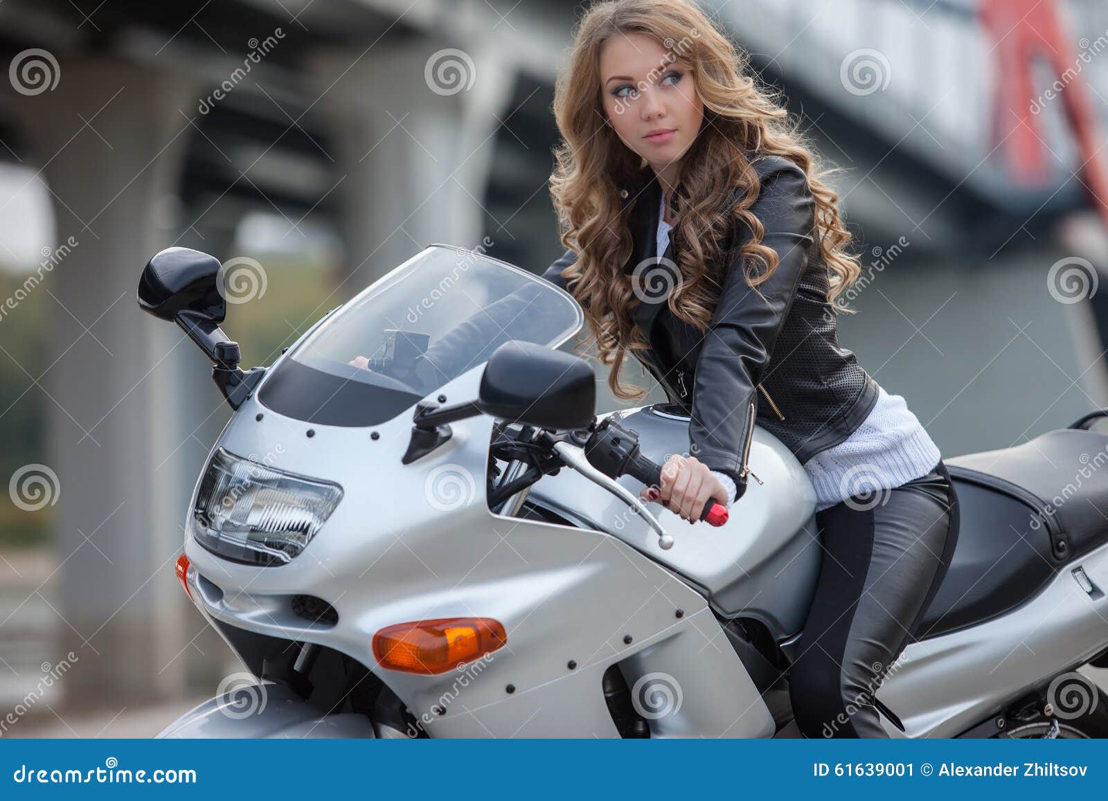 Woman on motorcycle stock image. Image of outdoors, caucasian - 61639001