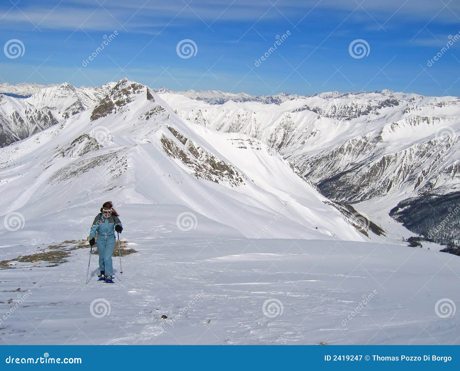 woman mountain trekker
