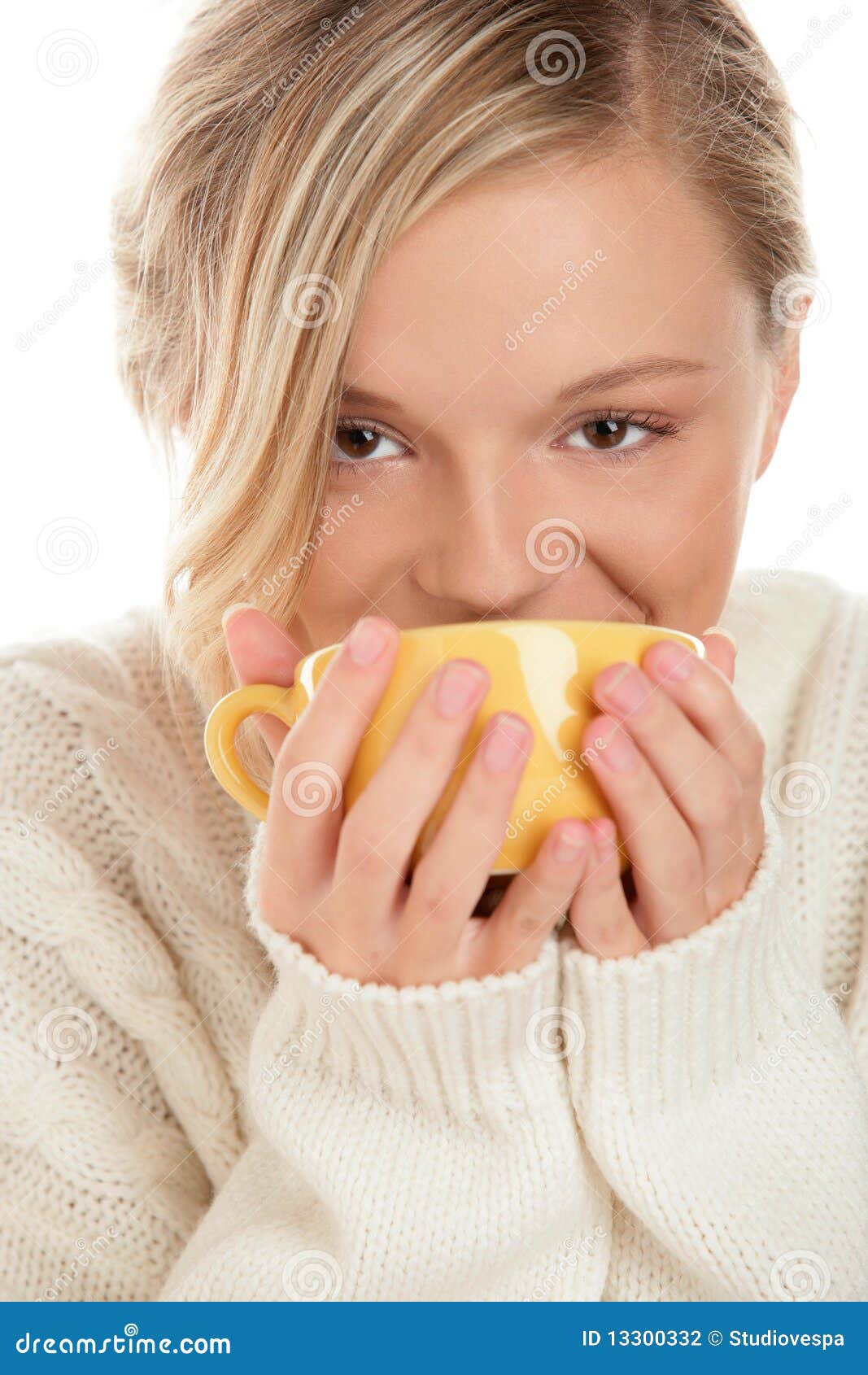 Young Woman Drinking Hot Chocolate Stock Photo - Image of caucasian