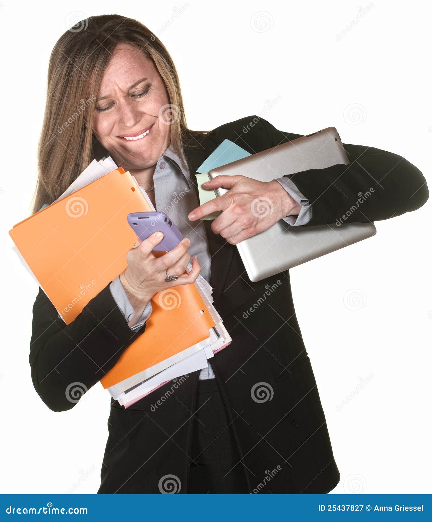 woman multi-tasking