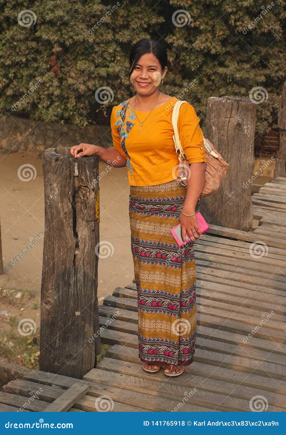 Woman from Myanmar . Portrait of a woman from Mandalay, Myanmar