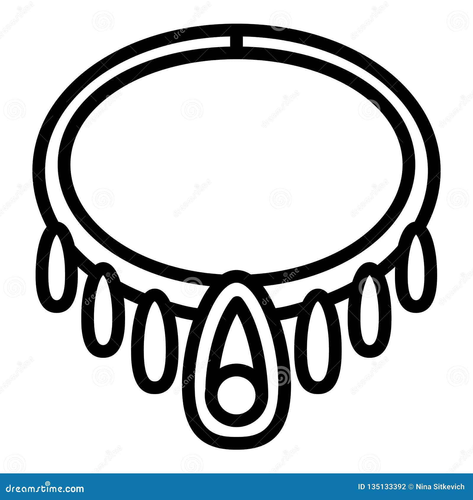 Woman Necklace Icon, Outline Style Stock Vector - Illustration of ...