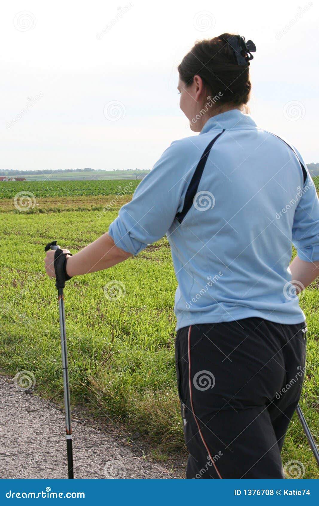 Woman on nordic walking stock photo. Image of females 1376708