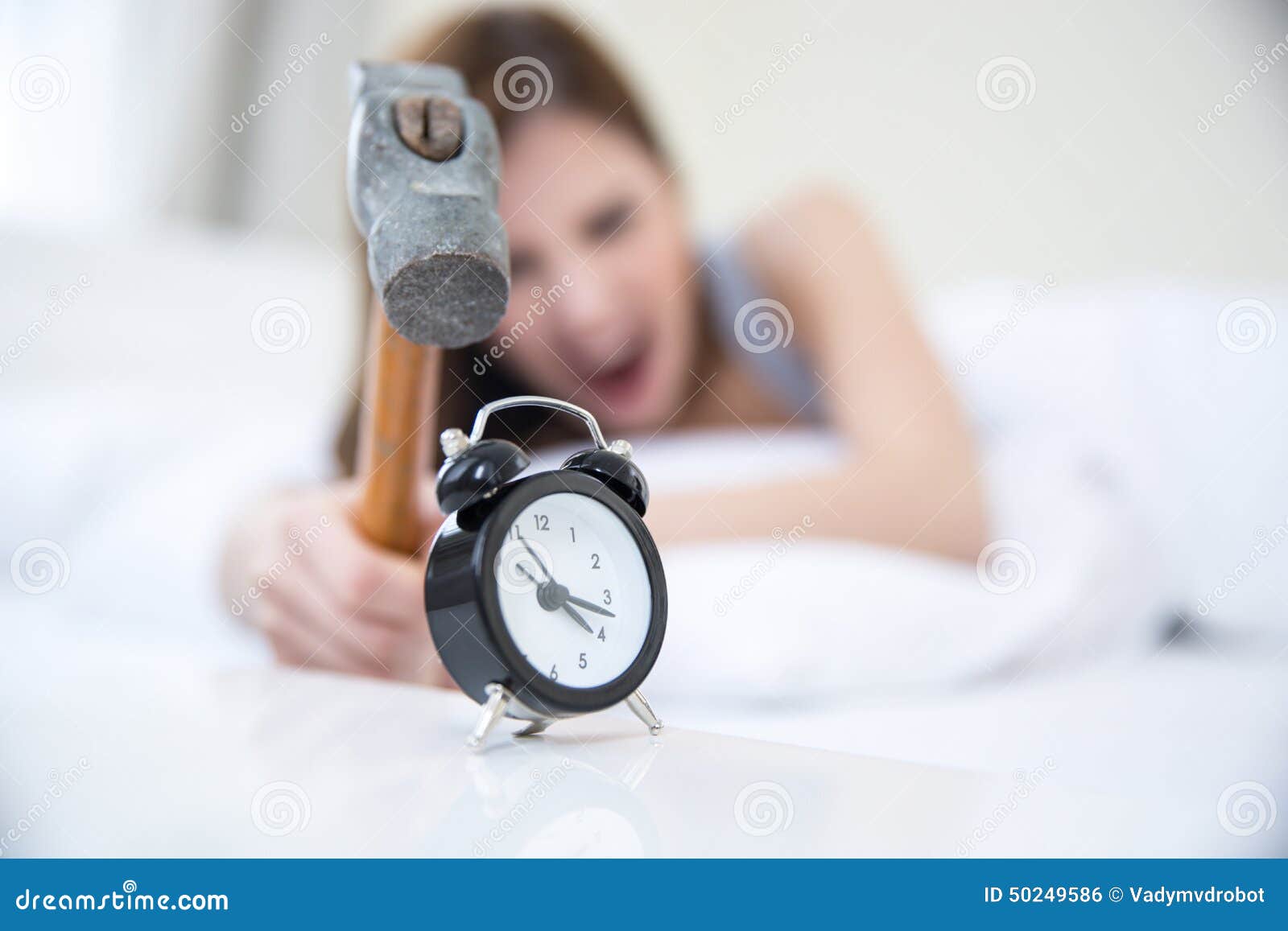 woman not wanting to get up