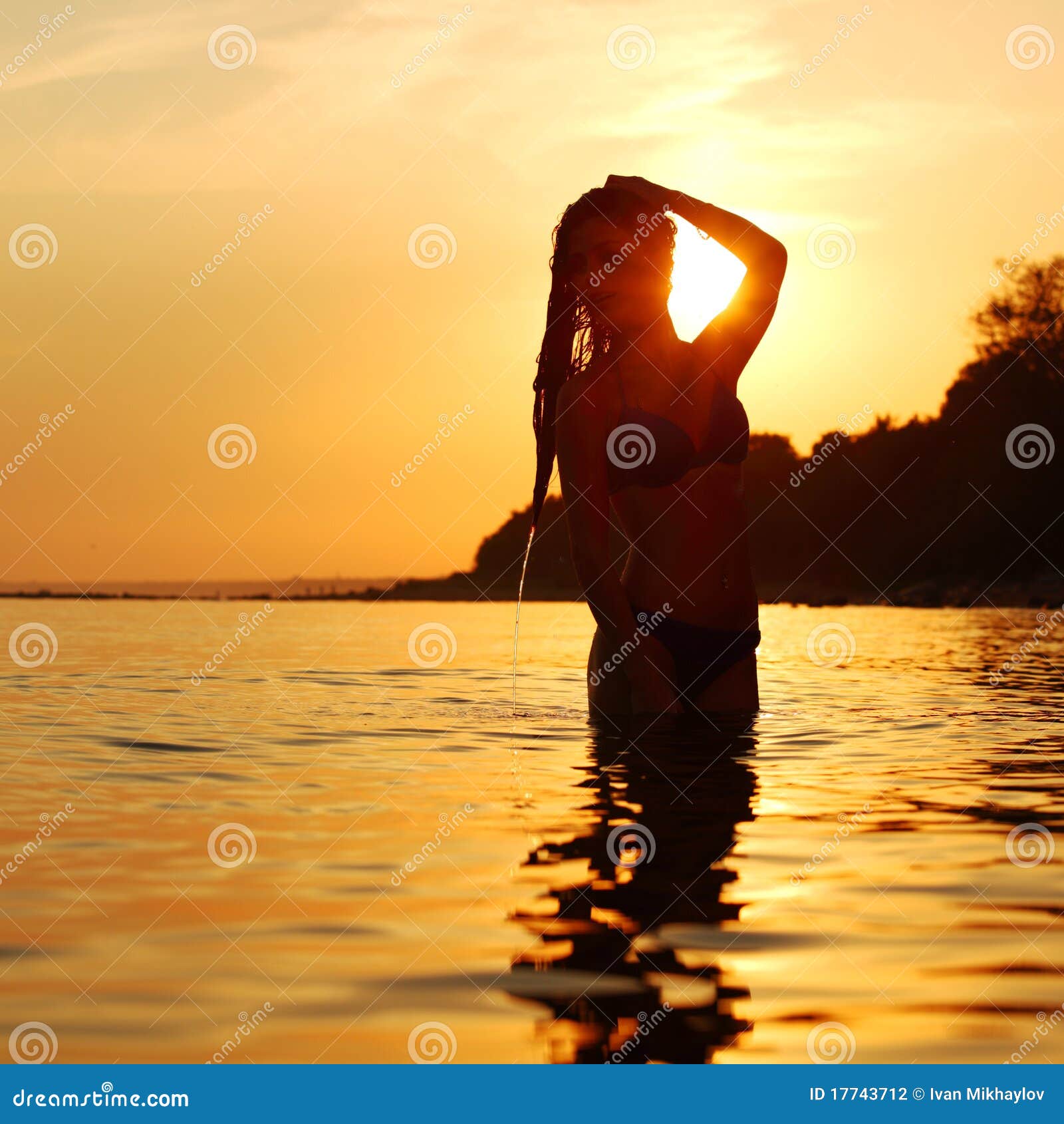 Woman in ocean stock photo. Image of colorful, holiday