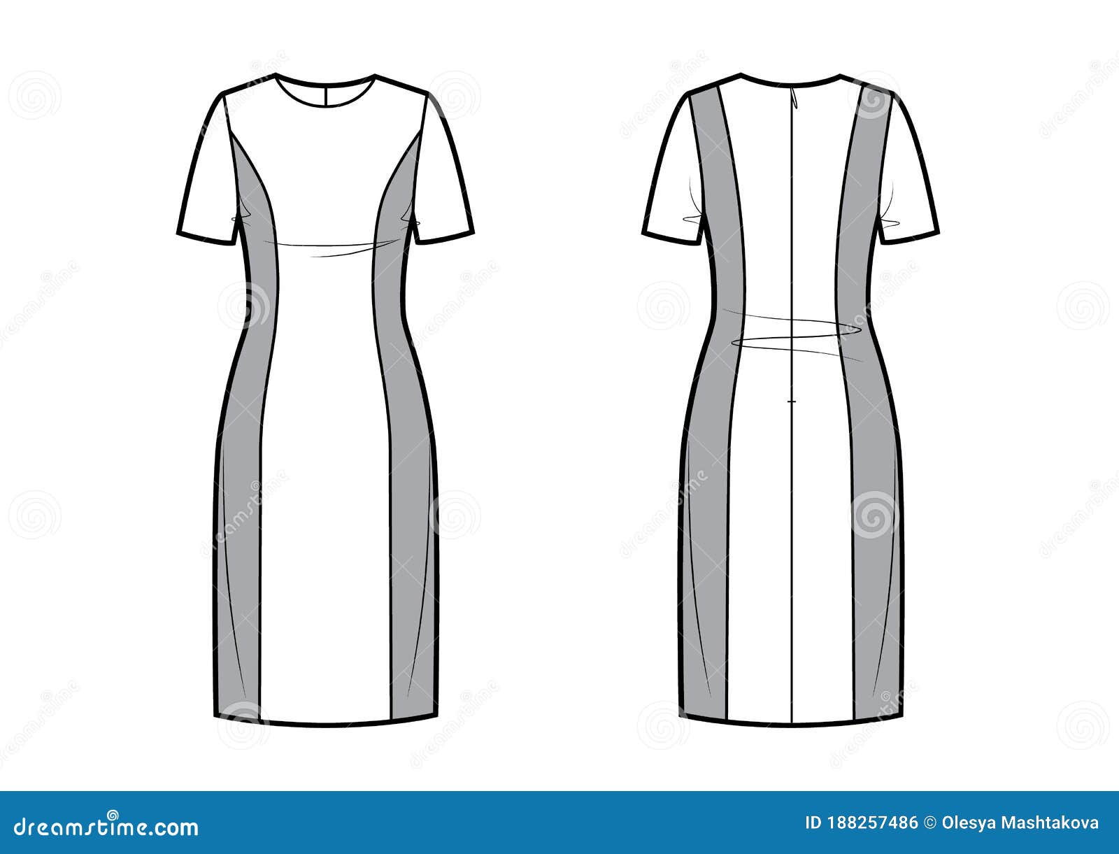 Woman Office Dress Sketch. Vector Illustration Stock Illustration ...