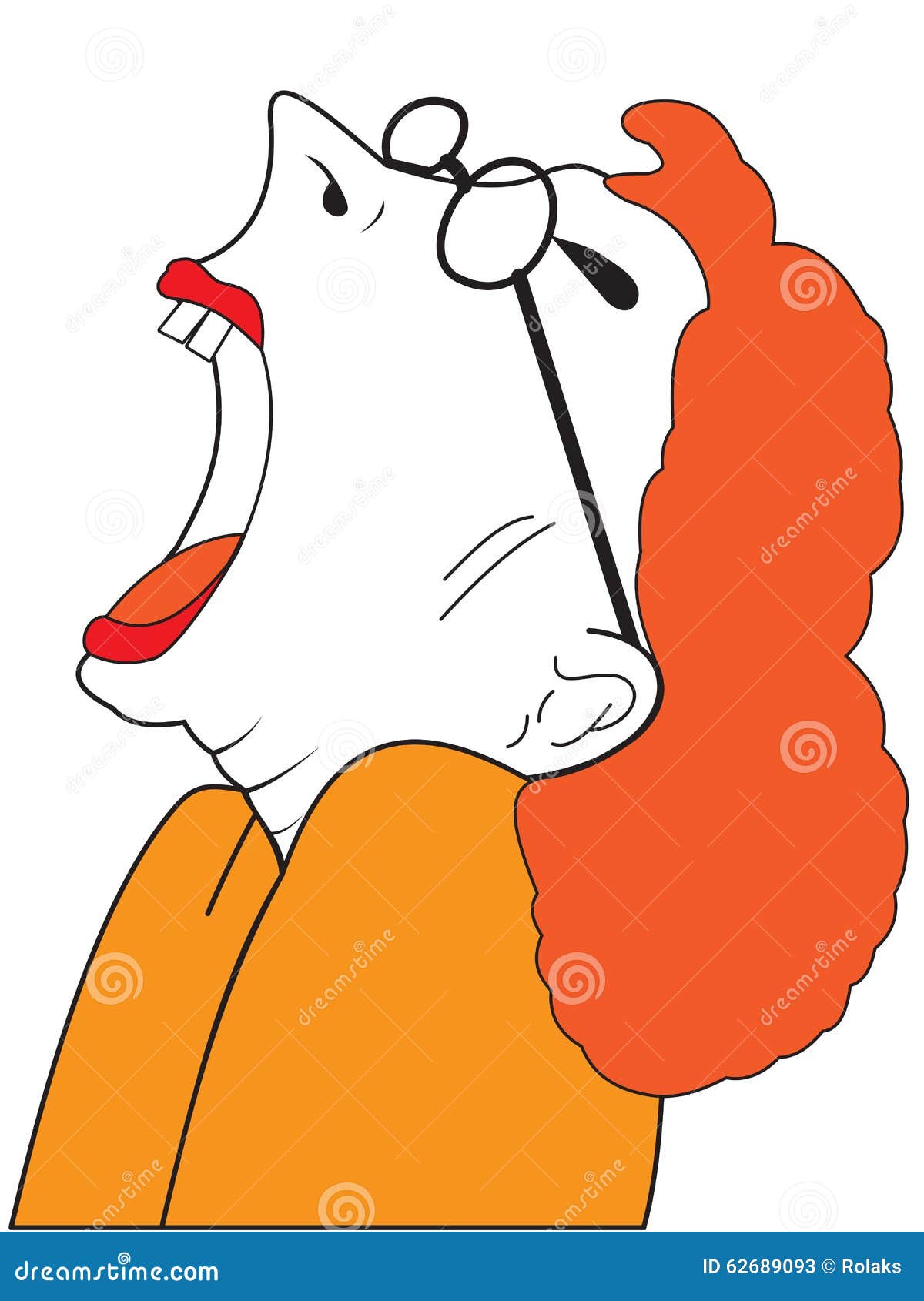 Woman with open mouth stock vector. Illustration of open - 62689093