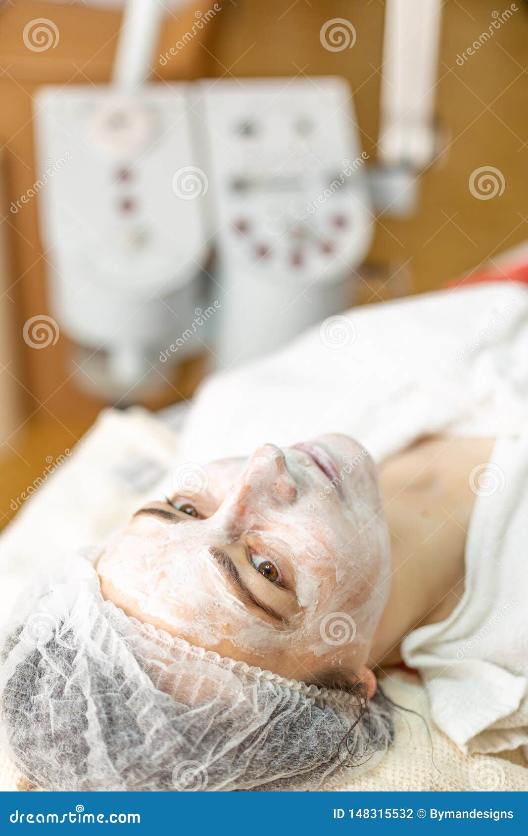 Woman with Organic Mask on Face in Spa Center Stock Photo Image of